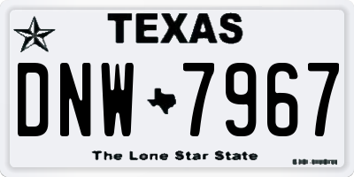 TX license plate DNW7967
