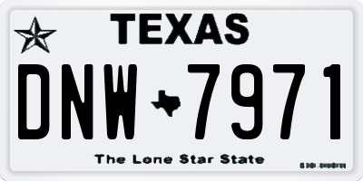 TX license plate DNW7971