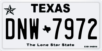 TX license plate DNW7972