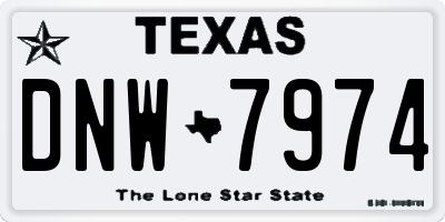 TX license plate DNW7974