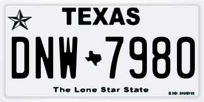 TX license plate DNW7980