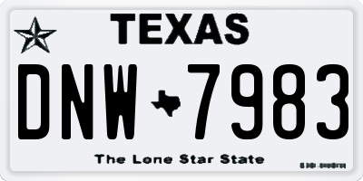TX license plate DNW7983