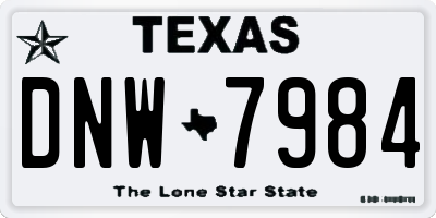 TX license plate DNW7984