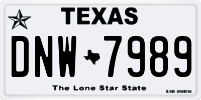 TX license plate DNW7989