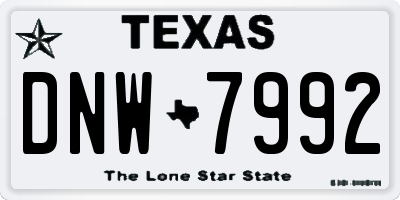 TX license plate DNW7992