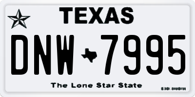 TX license plate DNW7995