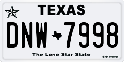 TX license plate DNW7998
