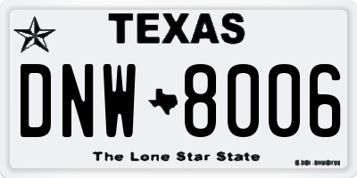 TX license plate DNW8006