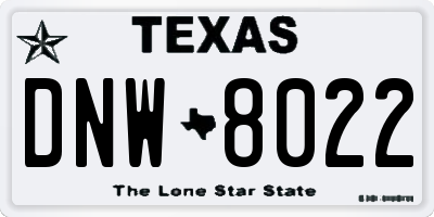 TX license plate DNW8022