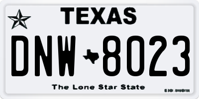 TX license plate DNW8023