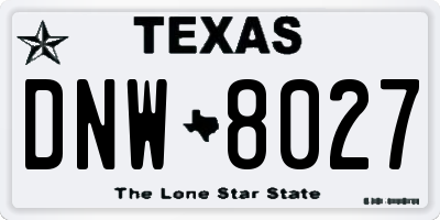 TX license plate DNW8027