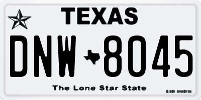 TX license plate DNW8045