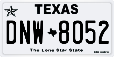 TX license plate DNW8052