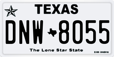 TX license plate DNW8055