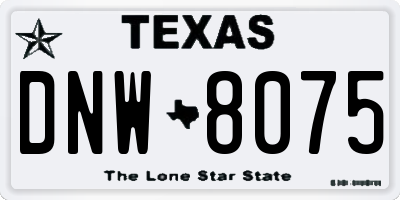 TX license plate DNW8075