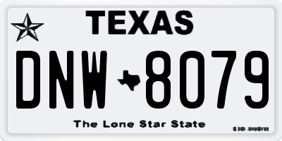 TX license plate DNW8079