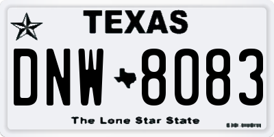 TX license plate DNW8083