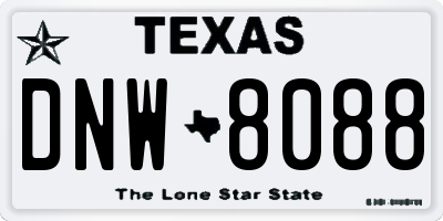 TX license plate DNW8088