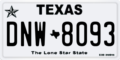 TX license plate DNW8093