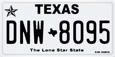 TX license plate DNW8095