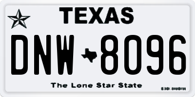 TX license plate DNW8096