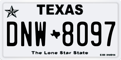 TX license plate DNW8097