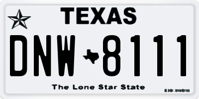 TX license plate DNW8111