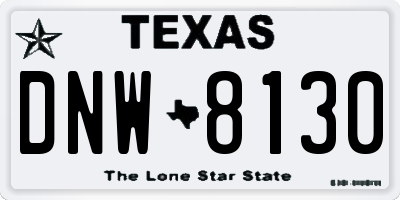 TX license plate DNW8130