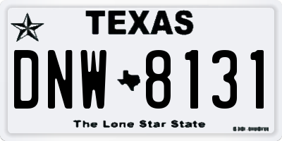 TX license plate DNW8131