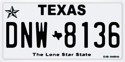 TX license plate DNW8136