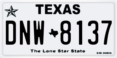 TX license plate DNW8137
