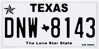TX license plate DNW8143