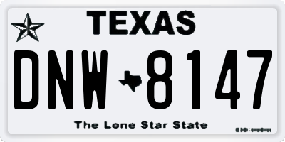 TX license plate DNW8147