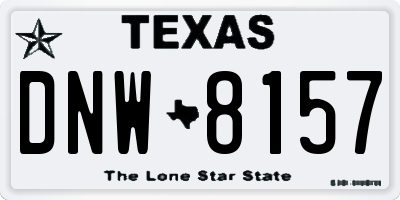 TX license plate DNW8157