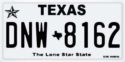 TX license plate DNW8162