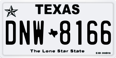TX license plate DNW8166