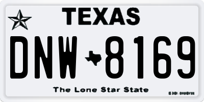 TX license plate DNW8169