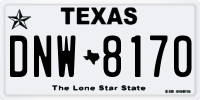 TX license plate DNW8170