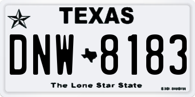 TX license plate DNW8183