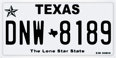 TX license plate DNW8189