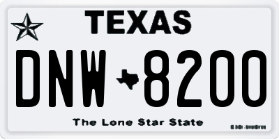 TX license plate DNW8200