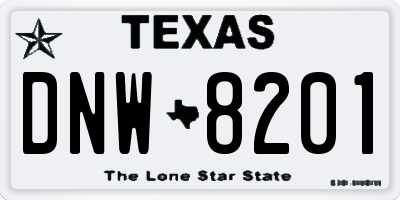 TX license plate DNW8201