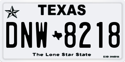 TX license plate DNW8218