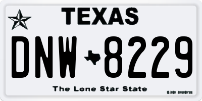 TX license plate DNW8229