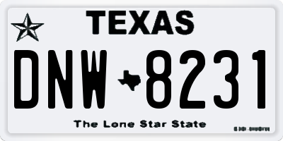 TX license plate DNW8231