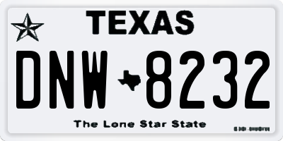 TX license plate DNW8232