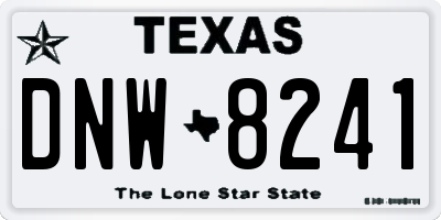 TX license plate DNW8241