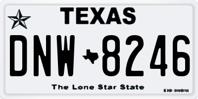 TX license plate DNW8246