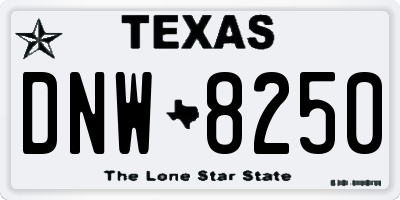 TX license plate DNW8250