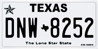 TX license plate DNW8252
